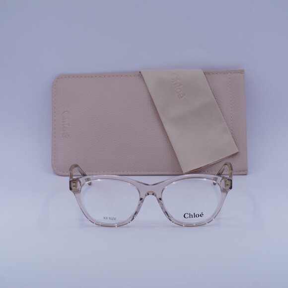 Chloe CH0085O 003 Square Eyeglasses 49mm - Transparent Pink - Picture 4 of 10
